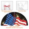 Bald Eagle American Flag Christmas Tree Skirt for Merry Christmas Xmas Holiday Party Deco 48" (Thickened) view 4