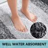 Arotive Microfiber Bathroom Rugs, Shaggy Soft and Absorbent Bath Rug, Non-Slip, Thick Plush Machine Washable Dry Bath Mats for Bathroom, Tub and Shower, 47x17, Black, Rectangular view 3