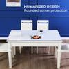 42x102 Inch Eco Plastic Glass Table Cover Protector - PVC Clear Table Protector for Wedding, Desktop, Dining Room, Kitchen Wood Grain Countertop view 3