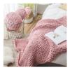 JUIYU Bed Throws Chunky Knit Blanket for Bed Sofa Thick Yarn Acrylic Crochet Living Room Blanket Blankets & Throws (Color : Pink, Size : 130x160cm) view 1