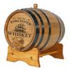 Personalized 1 Liter Oak Whiseky Barrel with Wood Stand, Bung and Spigot - Small Barrels For The Home Brewer, Distiller, Bourbon Maker and Cocktail Aging Bartender (B458) view 1