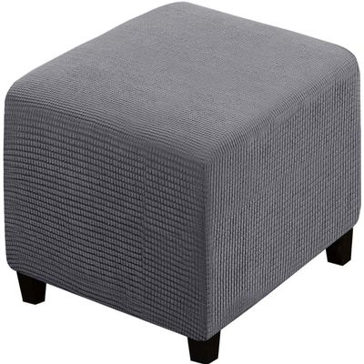 XMAYODS Stretch Square Ottoman Cover Slipcovers Jacquard Ottoman Footstool Protect Cover Waterproof Non Slip Foot Rest Cover with Elastic Bottom Machine Washable (Color : #1, Size : 90x90cm/36x36in)