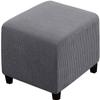 XMAYODS Stretch Square Ottoman Cover Slipcovers Jacquard Ottoman Footstool Protect Cover Waterproof Non Slip Foot Rest Cover with Elastic Bottom Machine Washable (Color : #1, Size : 90x90cm/36x36in) view 1