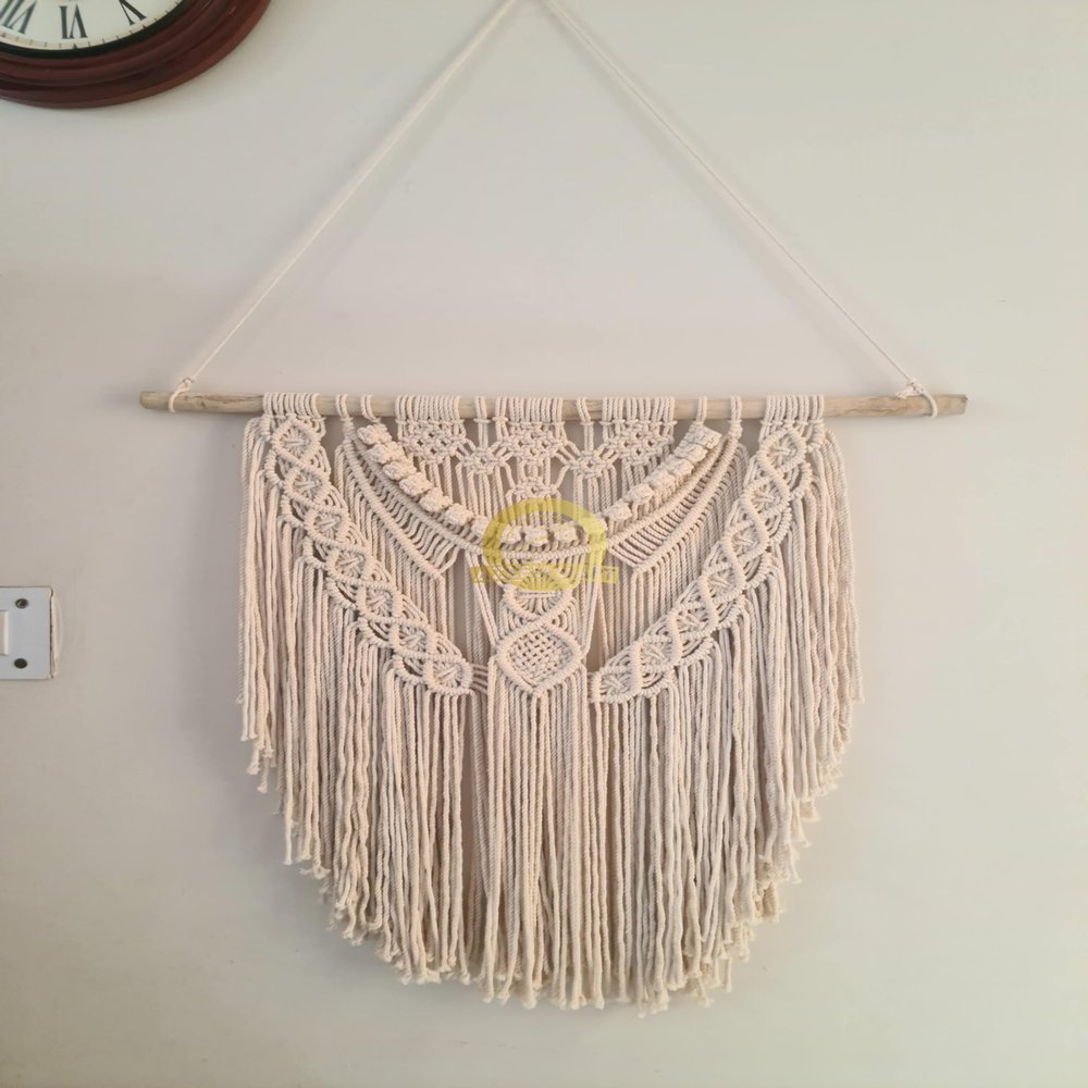 Azeem Large Macrame Wall Hanging, Natural White Wall Tapestry, Cotton Crochet Handwoven Wall Decor, Bohemian Home Decor, Christmas Decorations