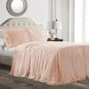 Devi Bedding 100% Egyptian Cotton 600-TC- Ruffle Skirt Bedspread Shabby Chic Farmhouse Style 3 Piece Set, Full 30" Drop - Blush Solid view 1