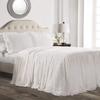 Devi Bedding 100% Egyptian Cotton 600-TC- Ruffle Skirt Bedspread Shabby Chic Farmhouse Style 3 Piece Set, Full XL 30" Drop - White Solid view 1