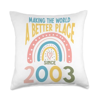 20 Birthday Making the world a better place since 2003 Throw Pillow