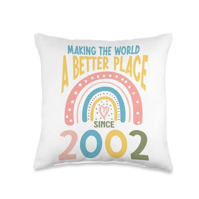 21 Birthday Making the world a better place since 2002 Throw Pillow