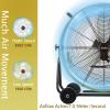 HiCFM 24" Industrial Drum Fan 8800 CFM High Velocity 3-Speed Heavy Duty Metal Air Circulator with Casters Handle for Basement Warehouse Factory workshops view 2
