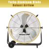 HiCFM 24" Industrial Drum Fan 8800 CFM High Velocity 3-Speed Heavy Duty Metal Air Circulator with Casters Handle for Basement Warehouse Factory workshops view 4
