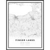 Skanndi Finger Lakes Map Print, New York NY USA Map Art Poster, Modern Wall Art, Street Map Artwork 16x20 view 1