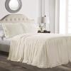 Devi Bedding 100% Egyptian Cotton 600-TC- Ruffle Skirt Bedspread Shabby Chic Farmhouse Style 3 Piece Set, Twin 30" Drop - Ivory Solid view 1