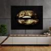 Sense Canvas Lips Frank Money Canvas Art - Home Decor Wall Art Print Poster Painting Small 16x12 / 0.75" view 3