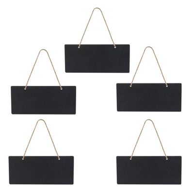 Mini Chalkboard Message Boards Wooden Hanging Signs 5 Piece for Memos