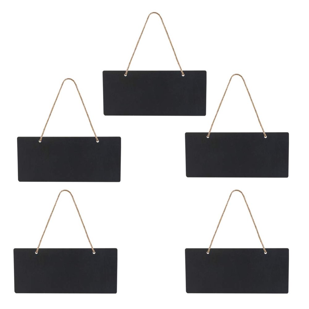 Mini Chalkboard Message Boards Wooden Hanging Signs 5 Piece for Memos