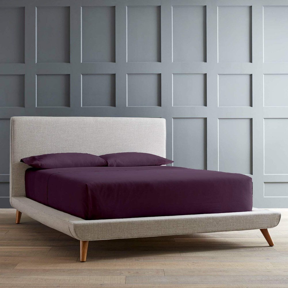 Femini Fashion Wyoming King - 84" x 84" Size Soft Microfiber Bed Sheets Luxury 1800 Thread Count Brushed Microfiber Sheet Set Super Soft & Silky Feel 26" Extra Deep Pocket - Wyoming King, Plum