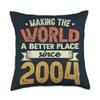 20 Birthday Making the world a better place since 2004 Throw Pillow view 1