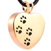 SHEIL Four Paw Print in My Heart Stainless Steel Cremation Jewelry Pendant Necklace - Pet/Animal Ashes Urn,2 view 1