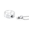 SHEIL White & Black Enamel Dog Bone/Paw Print Keepsake Jewelry Pet Funeral Urn Necklace Ashes Holder Cremation Pendant for Dog,2 view 3