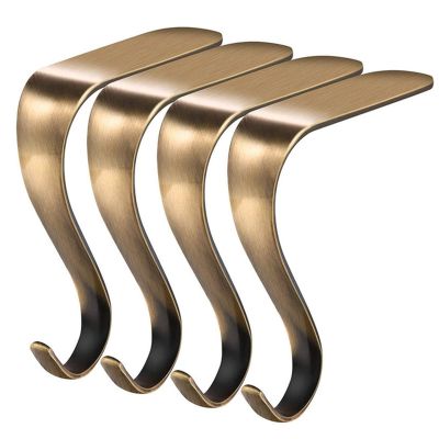 Hooks Kitchen,Bathroom Hook,Hangers Hook,Coat hooks wall mounted 4PCS/set Christmas Sock Hook Jewelry Clasp Party Tree Hanging Hooks Fireplace Hanger Metal Clips Xmas Stocking Holder Racks Key hooks w