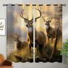 ONINUO Deer Blackout Curtains for Girls Boy Home Decor, Animal Wildlife Skeleton Red Funny Cute Grommet Thermal Insulated Drapes Darkening Window Curtain for Bedroom Living Room, 63 x 63 Inch view 2