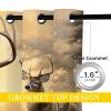 ONINUO Deer Blackout Curtains for Girls Boy Home Decor, Animal Wildlife Skeleton Red Funny Cute Grommet Thermal Insulated Drapes Darkening Window Curtain for Bedroom Living Room, 63 x 63 Inch view 4