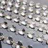 1/10/50 Meters Garland Strand Gold Rings Hanging Crystal Glass Bead Curtain Diamond Chains Party Tree Wedding Centerpiece Decor,1m view 1