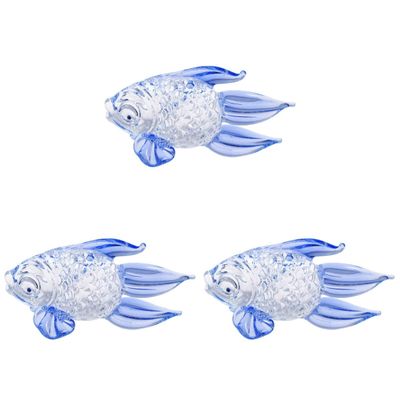 ARTIBETTER 3pcs Glass Art Figurine Miniature Decoration for Unique Sea Animal Table Ornament for Fine Craftsmanship and Elegant Design