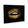 Sense Canvas Lips Gold Canvas Art - Home Decor Wall Art Print Poster Painting Small 16x12 / 0.75" view 1