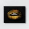 Sense Canvas Lips Gold Canvas Art - Home Decor Wall Art Print Poster Painting Small 16x12 / 0.75" view 4