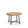 28" Round Table with 18" Coated Steel Folding Legs (Tan Woodgrain) view 1