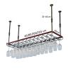 Ceiling Wine Rack and Wine Glass Holder, Metal Wine Rack with Glass Holder, Adjustable Hanging Wine Bottle Holder for Bars Kitchens Restaurants, Black (Size : 120x35cm) view 2