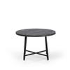 28" Round Table with 18" Coated Steel Folding Legs (Black Woodgrain) view 1