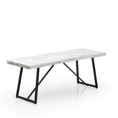 48" x 16" Rectangle Table with 18" Coated Steel Folding Legs (Black Woodgrain)