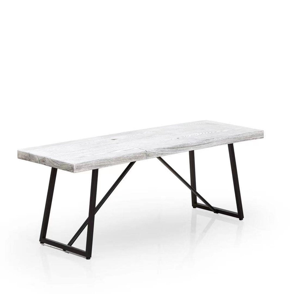 48" x 16" Rectangle Table with 18" Coated Steel Folding Legs (Black Woodgrain)