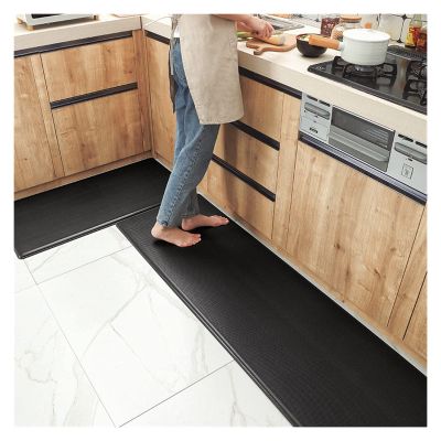 VXHCS 7/10" Extra Thick Anti Fatigue mats for Kitchen Floor, Standing Desk Mat Ergonomic Waterproof Mat, for Home, Office, Laundry, Black (Black, 50X121CM/19.69X47.64IN)