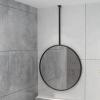 DMCHENGMA Round Ceiling Hanging Mirror with Metal Boom (Boom can be Customized), Black Hanging Rod Mirror for Bathroom Washroom Entrance (Size : Diameter-50CM/19.7INCH) view 1