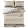 4 Piece Full Duvet Cover Set Minimalist Curve Lines Striped Breathable Comforter Covers Ultra Soft Bed Sheet with Decoretive 2 Pillow Shams Bedding Collection Sets Retro Boho Modern Stripe Art view 3