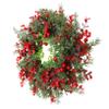 1pc Artificial Garland Door Wreaths Classic Xmas Wreath Red Front Door Garland Xmas Artificiales para Festival Pendant Plastic Vine Rattan view 1