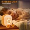 QANYI Kids Night Light Plushies, Funny Food Toast Bread Plush Cute Stuffed Alarm Clocks for Bedrooms, Cool Bedside Lamp Gifts for Women Kids 6 7 8 9 10 11 Year Old Girls view 3
