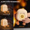 QANYI Kids Night Light Plushies, Funny Food Toast Bread Plush Cute Stuffed Alarm Clocks for Bedrooms, Cool Bedside Lamp Gifts for Women Kids 6 7 8 9 10 11 Year Old Girls view 4