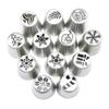 figatia 12 Pieces Christmas Pastry Russian Icing Piping Nozzle Tips Set Christmas Cake Icing Frosting Nozzle for Cupcake Dessert Cream Decorating Baking Tools view 1