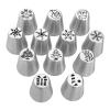 figatia 12 Pieces Christmas Pastry Russian Icing Piping Nozzle Tips Set Christmas Cake Icing Frosting Nozzle for Cupcake Dessert Cream Decorating Baking Tools view 3