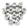 figatia 12 Pieces Christmas Pastry Russian Icing Piping Nozzle Tips Set Christmas Cake Icing Frosting Nozzle for Cupcake Dessert Cream Decorating Baking Tools view 4