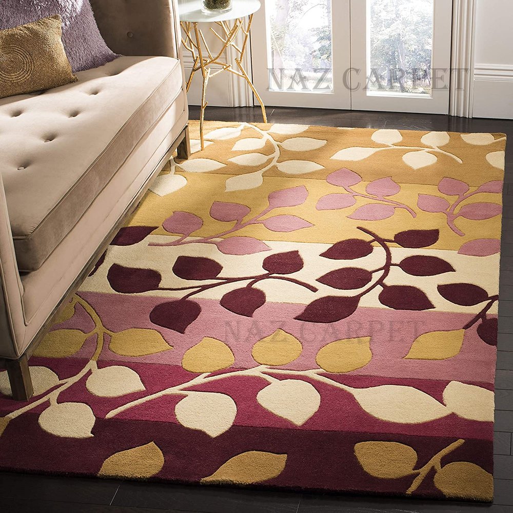 Naz Carpet Hand Tufted Creative Art Wool Rugs, 0.5 Inch Thickness for liviing Room,Bedroom (Color Multi 6x9 Feet)