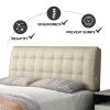 Bed Backrest Rectangle Headboard Cushion Large Positioning Support Bed Rest Reading Pillows Wall Pillow for Day Bed Bunk Bed with Removable Cover,A,with headboard 35.4"/90cm view 4