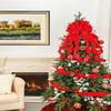 Christmas Tree Topper,33x13 inches Large Toppers Bow with Snowflake Pattern for Christmas Decoration (Red) view 3