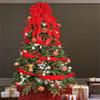 Christmas Tree Topper,33x13 inches Large Toppers Bow with Snowflake Pattern for Christmas Decoration (Red) view 4