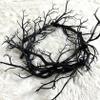 Halloween Wreath with Lights, Black Bat Wreath for Front Door, Halloween Lighted Wreath Outdoor Halloween Decorations, Spooky Glitter Wreath for Home Party Props Halloween Decor (B) view 4