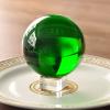 30mm-100mm Crystal Ball Quartz Glass Green Ball Spheres Glass Ball Photography Balls Crystal Craft Decor Feng Shui,100mm,Wood Base view 2